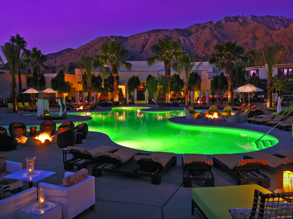 Evening at the Riviera Palm Springs Bikini Bar Pool